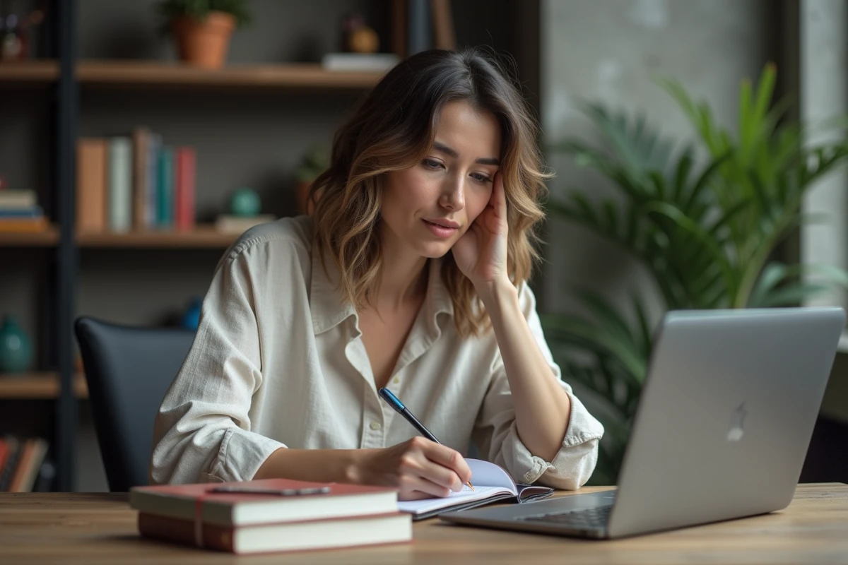 Femme prenant des notes lors d